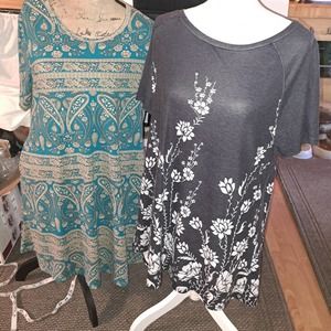 TWO Super Soft Cotton SZ XL Short Dresses or Long Tops